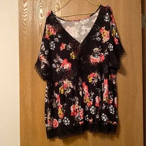 Torrid Super Soft Knit Floral V-Neck